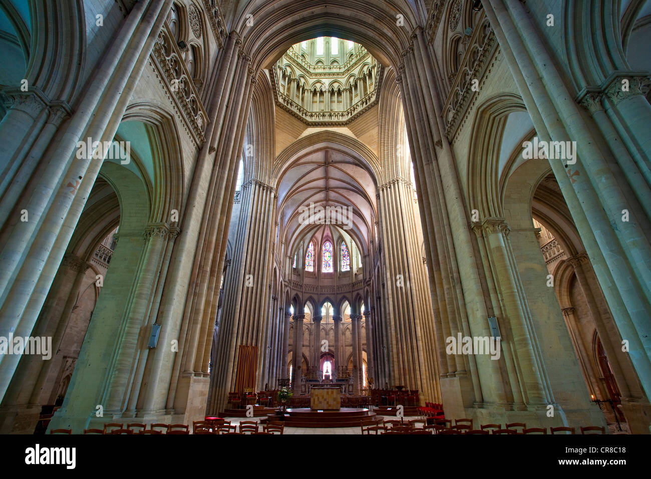 Frankreich, Manche, Coutances, die Kathedrale, das Kirchenschiff Stockfoto