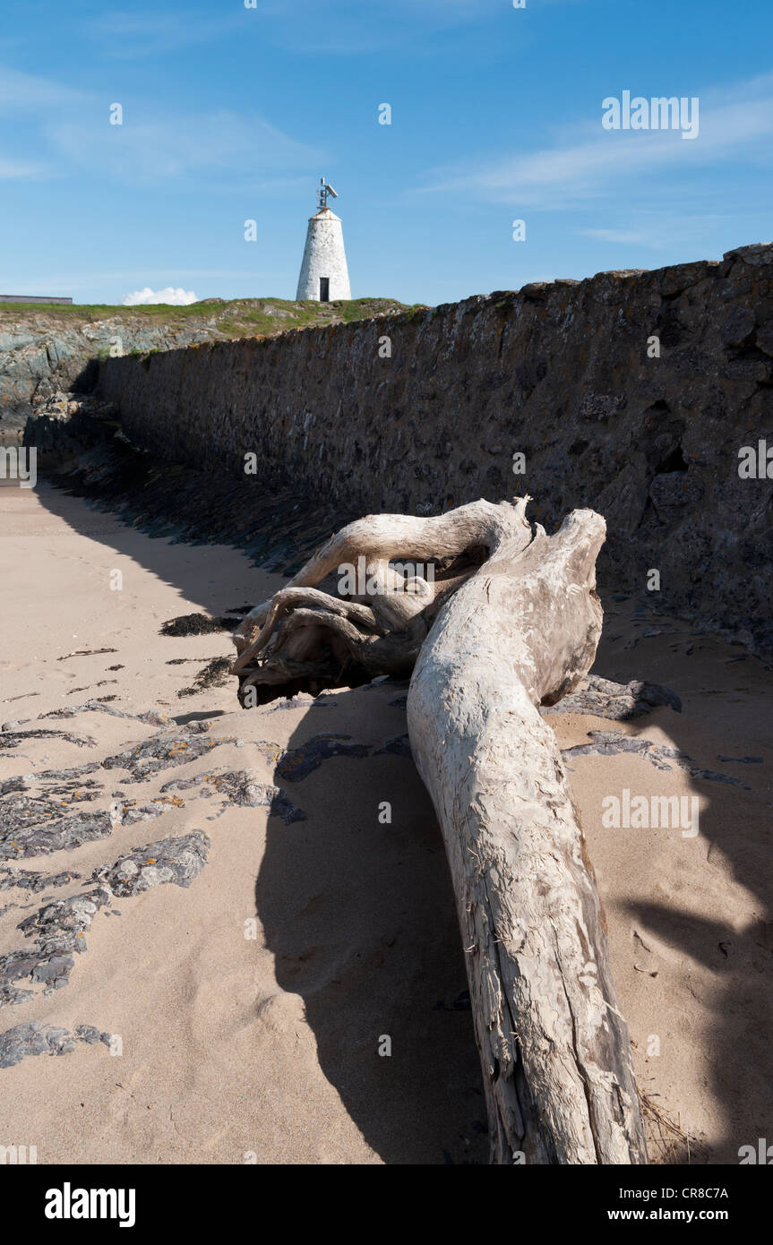 Der alte Turm auf Llanddwyn Insel Anglesey North Wales Stockfoto