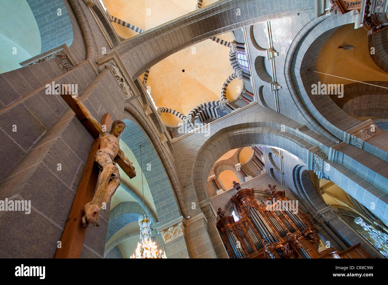 Frankreich, Haute-Loire, Le Puy En Velay, stoppen auf der Route von Santiago de Compostela, UNESCO-Welterbe, Notre Dame du Puy Stockfoto