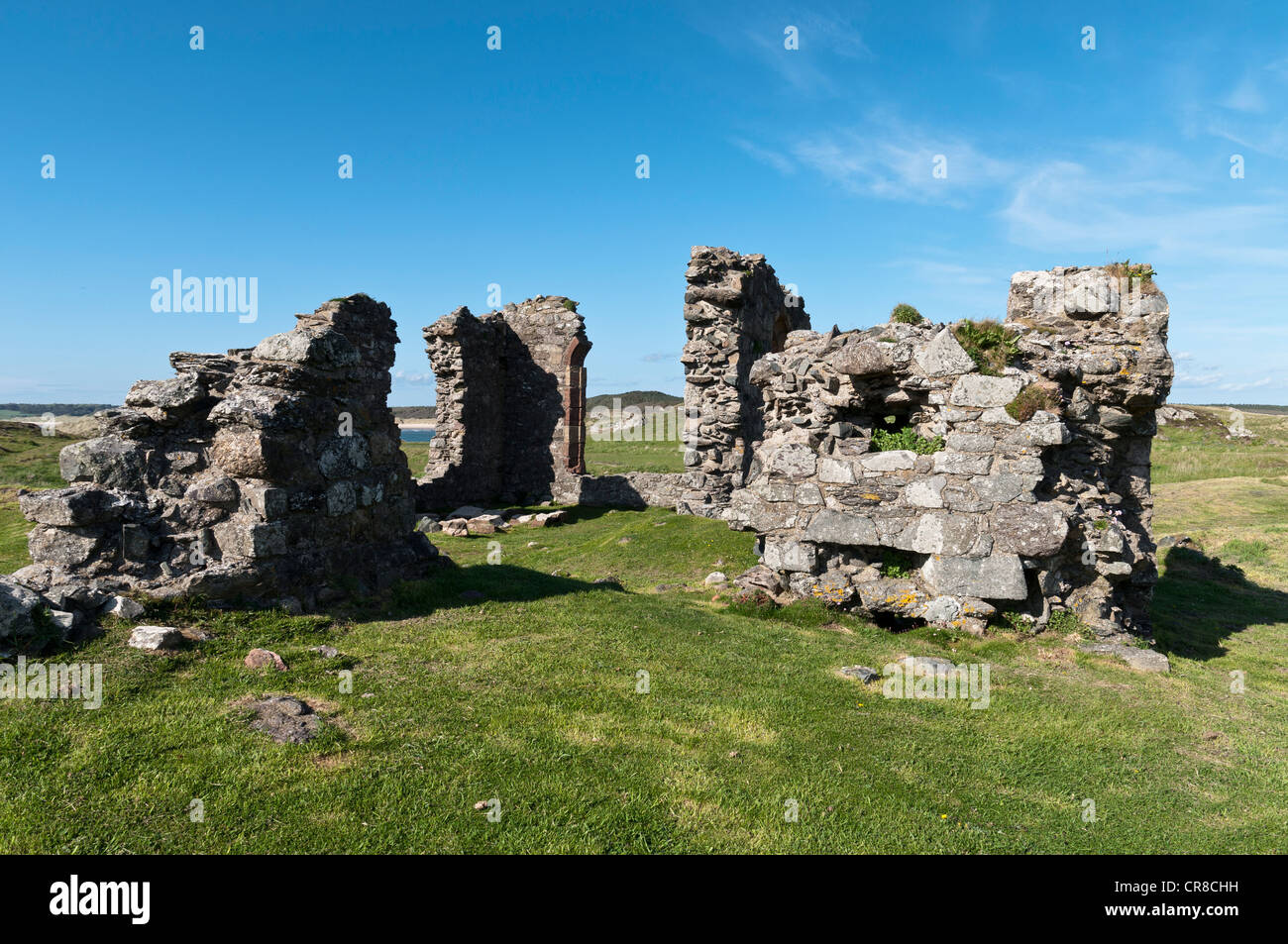 Die Kirche St Dwynwen auf Llanddwyn Insel Anglesey Nordwales Stockfoto