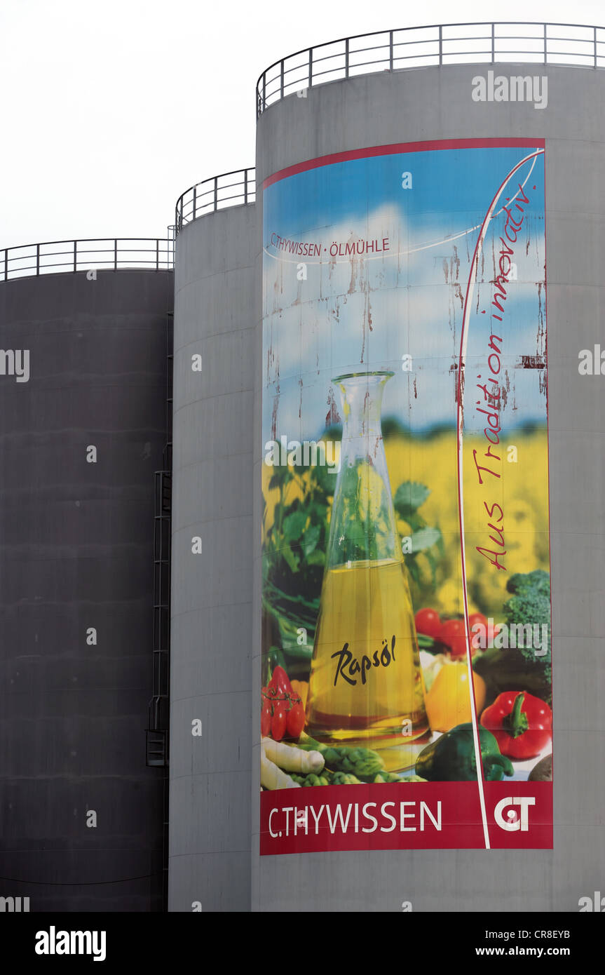 C.Thywissen, ein Hersteller von pflanzlichen Ölen, Futtermitteln und Biodiesel, Neuss, Deutschland. Stockfoto