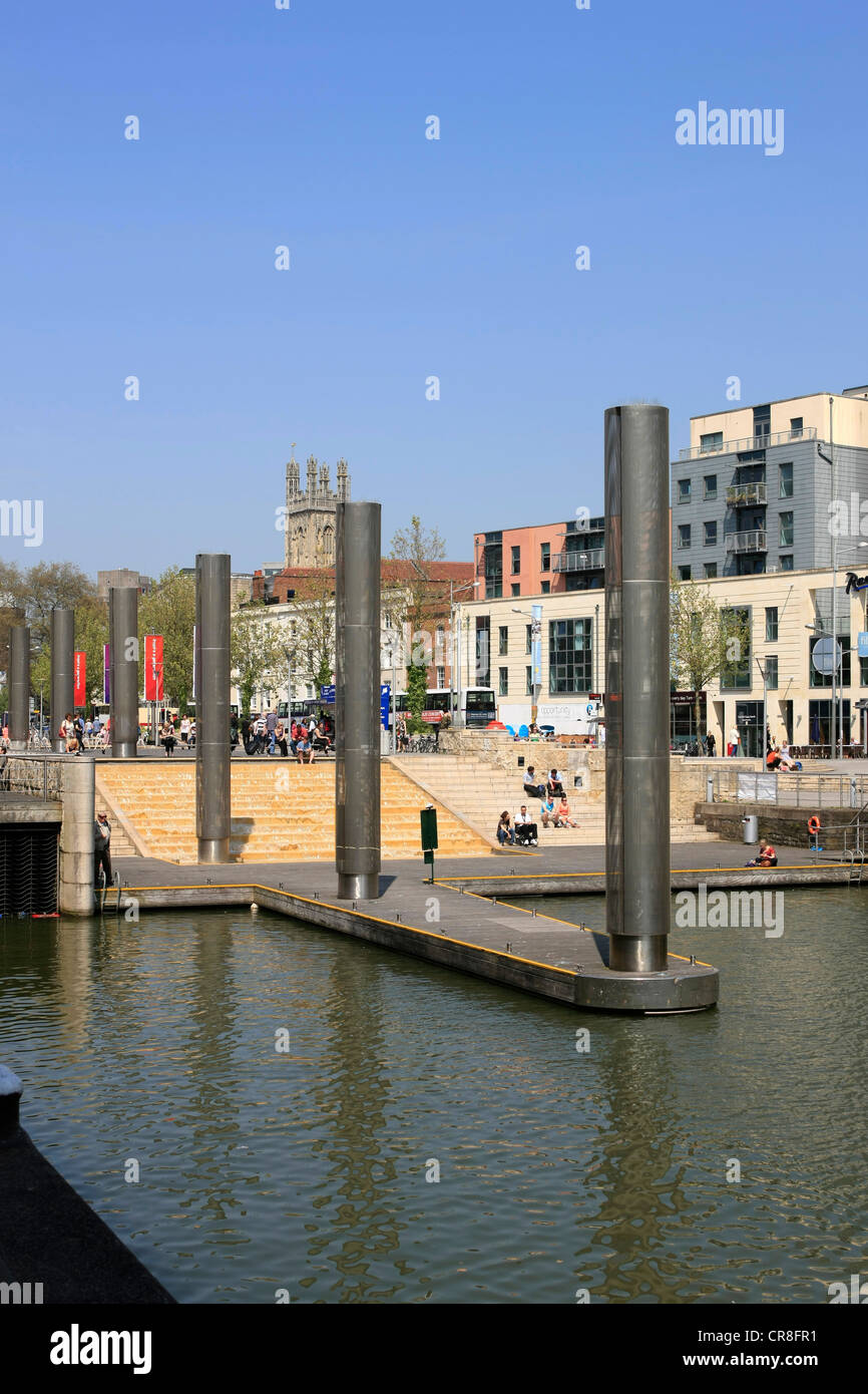 Bristol City Centre Ferry Landing Gegend im Stadtteil Marina Stockfoto