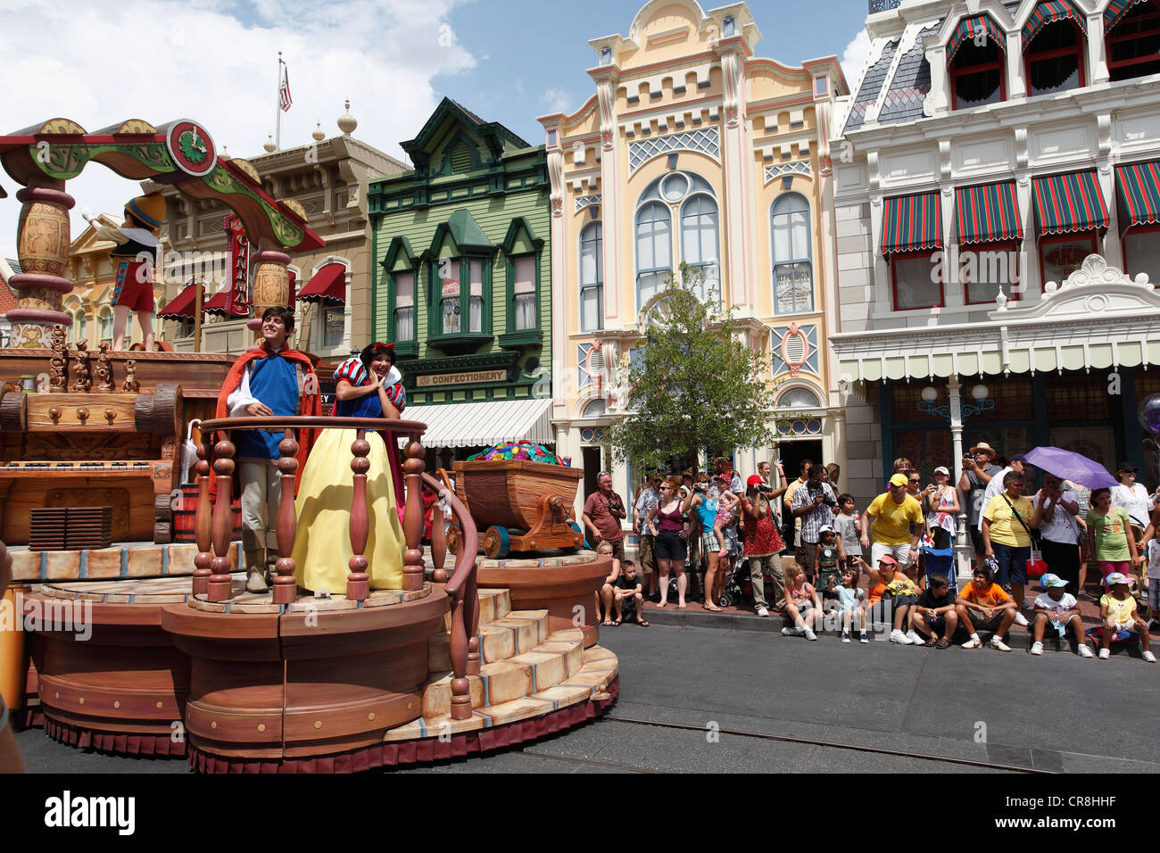 Schnee weiß Float in Disneyworld, Orlando Stockfoto