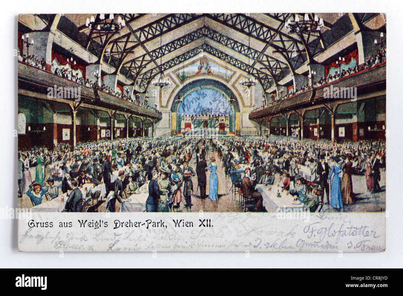 Weigl Dreher-Park, berühmte Wiener Veranstaltungsort Wien, historische Postkarte, um 1900 Stockfoto