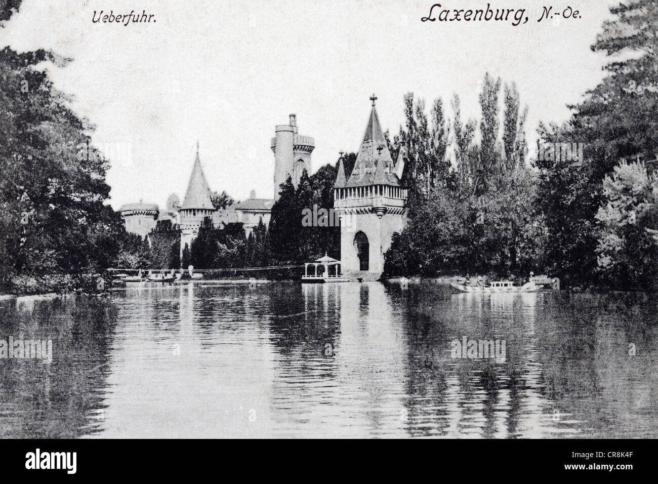 Schloss Laxenburg bei Wien, um 1900, Residenz der Habsburger, historische Postkarte, senken, Austria, Österreich, Europa Stockfoto