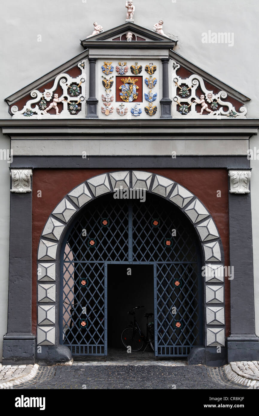 Renaissance-Portal, Studienzentrum der Herzogin Anna Amalia Library in Weimar, Thüringen, Deutschland, Europa Stockfoto