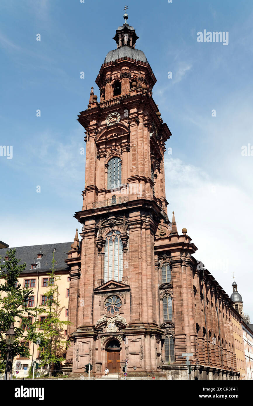 Turm der Neubaukirche, Renaissance, Würzburg, untere Franken, Bayern, Deutschland, Europa Stockfoto