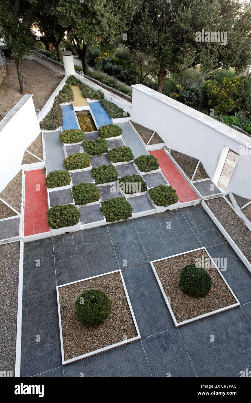 Kubistische Garten, Villa Noailles Mansion, Hyères-Les-Palmiers, Provence-Alpes-Côte d ' Azur, Frankreich, Europa Stockfoto