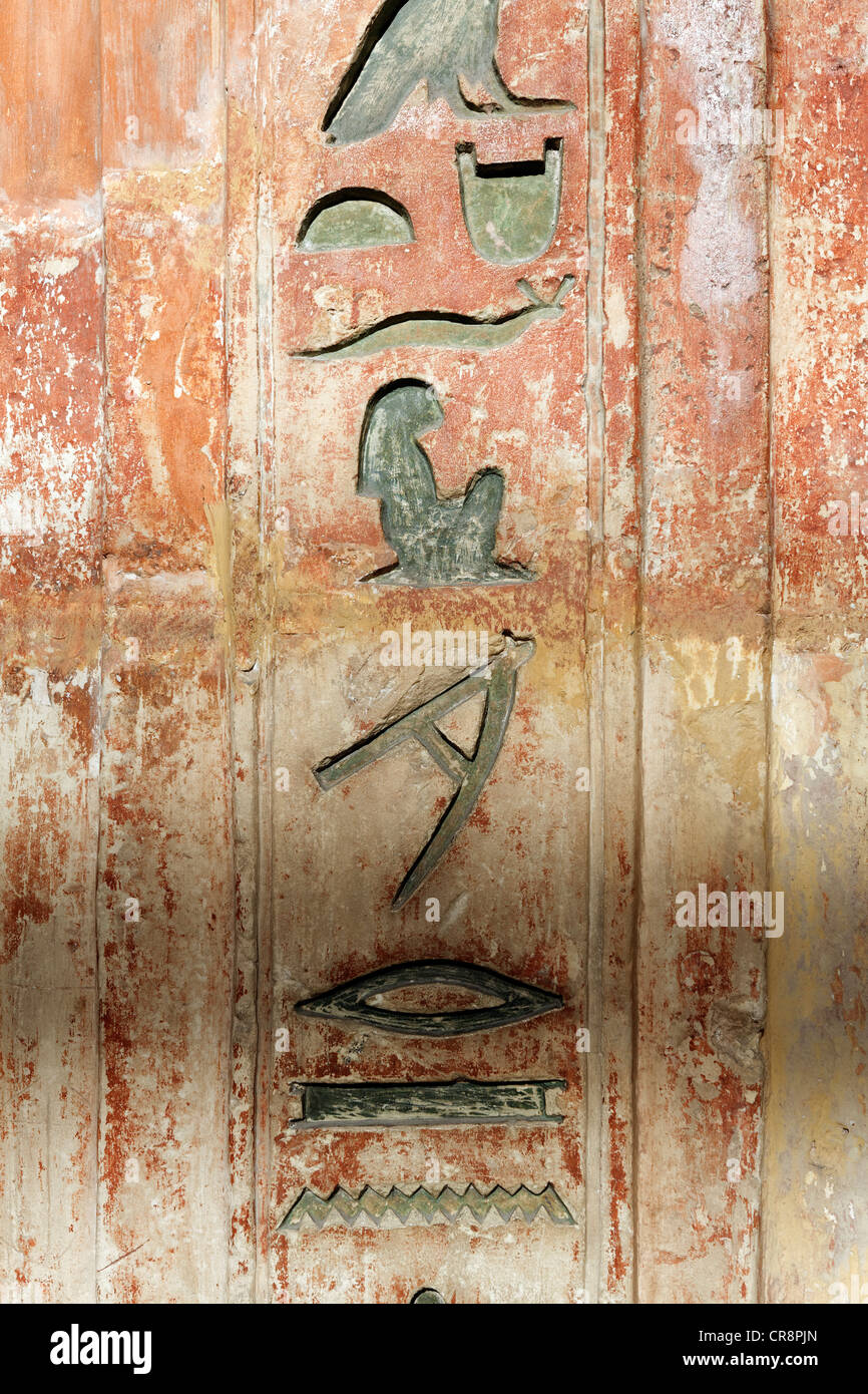 Ägyptische bildhafte Schrift Zeichen, Hieroglyphen, British Museum, London, England, Vereinigtes Königreich, Europa Stockfoto