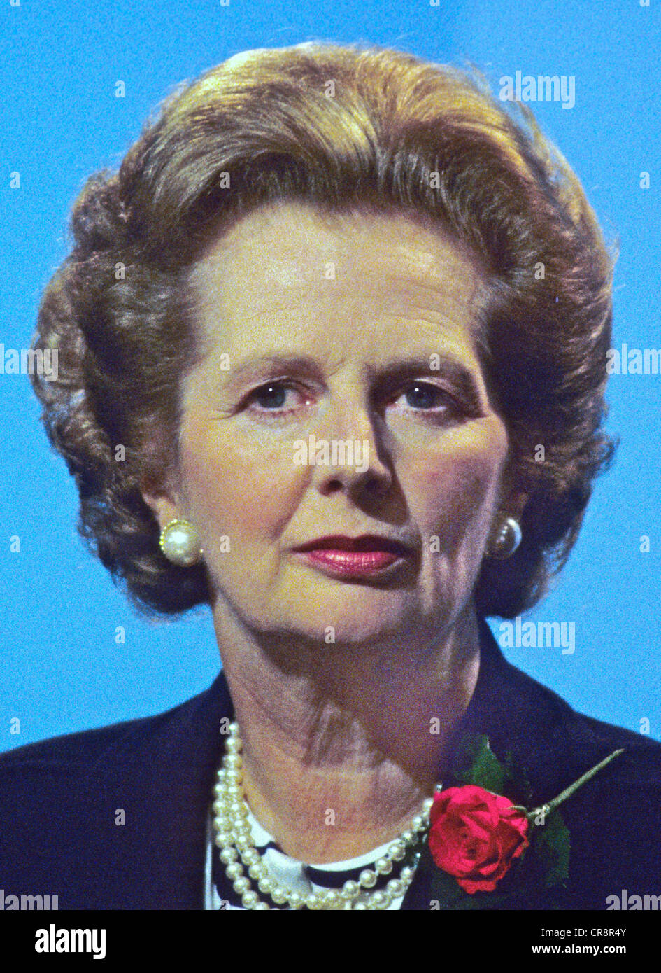 Margaret Thatcher auf dem Höhepunkt ihrer Kräfte in den 1980er Jahren Stockfoto