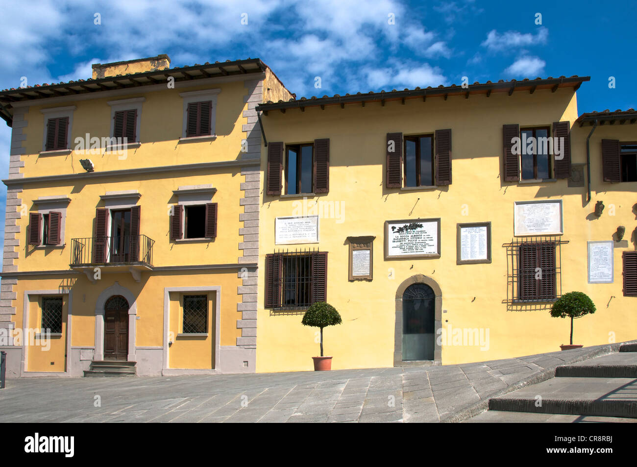 Altbauten Piazza Mino Fiesole Toskana Italien Stockfoto