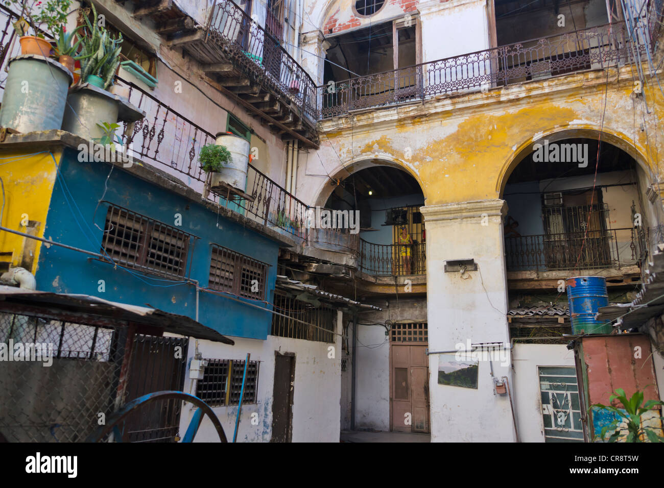 Altes Gebäude in der Altstadt, Havanna, UNESCO-Weltkulturerbe, Kuba Stockfoto