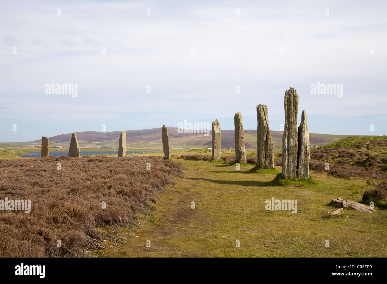 Orkney-Inseln West Festland kann Ring of Brodgar neolithischen Henge Steinkreis Stockfoto