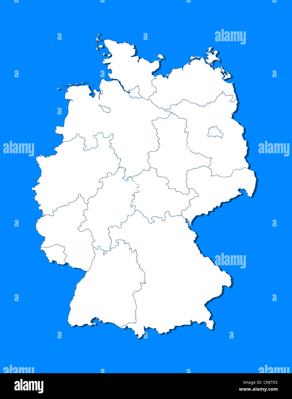 Politische Karte von Deutschland mit den verschiedenen Staaten