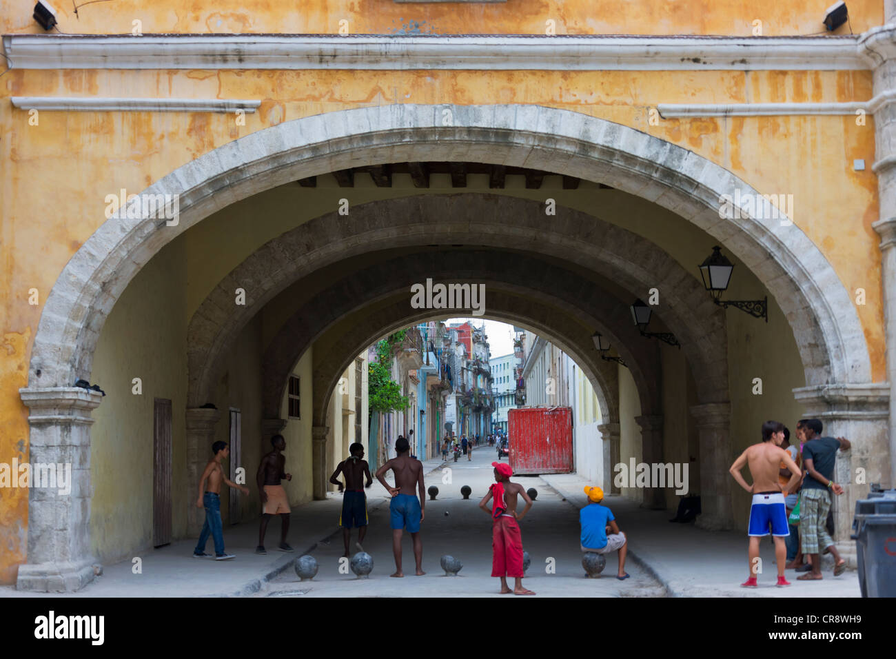 Altes Gebäude in der Altstadt, Havanna, UNESCO-Weltkulturerbe, Kuba Stockfoto