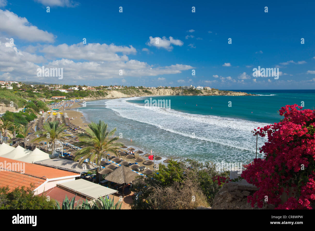 Küste, Coral Bay Beach in der Nähe von Paphos, Paphos, Zypern Süd-Zypern Stockfoto