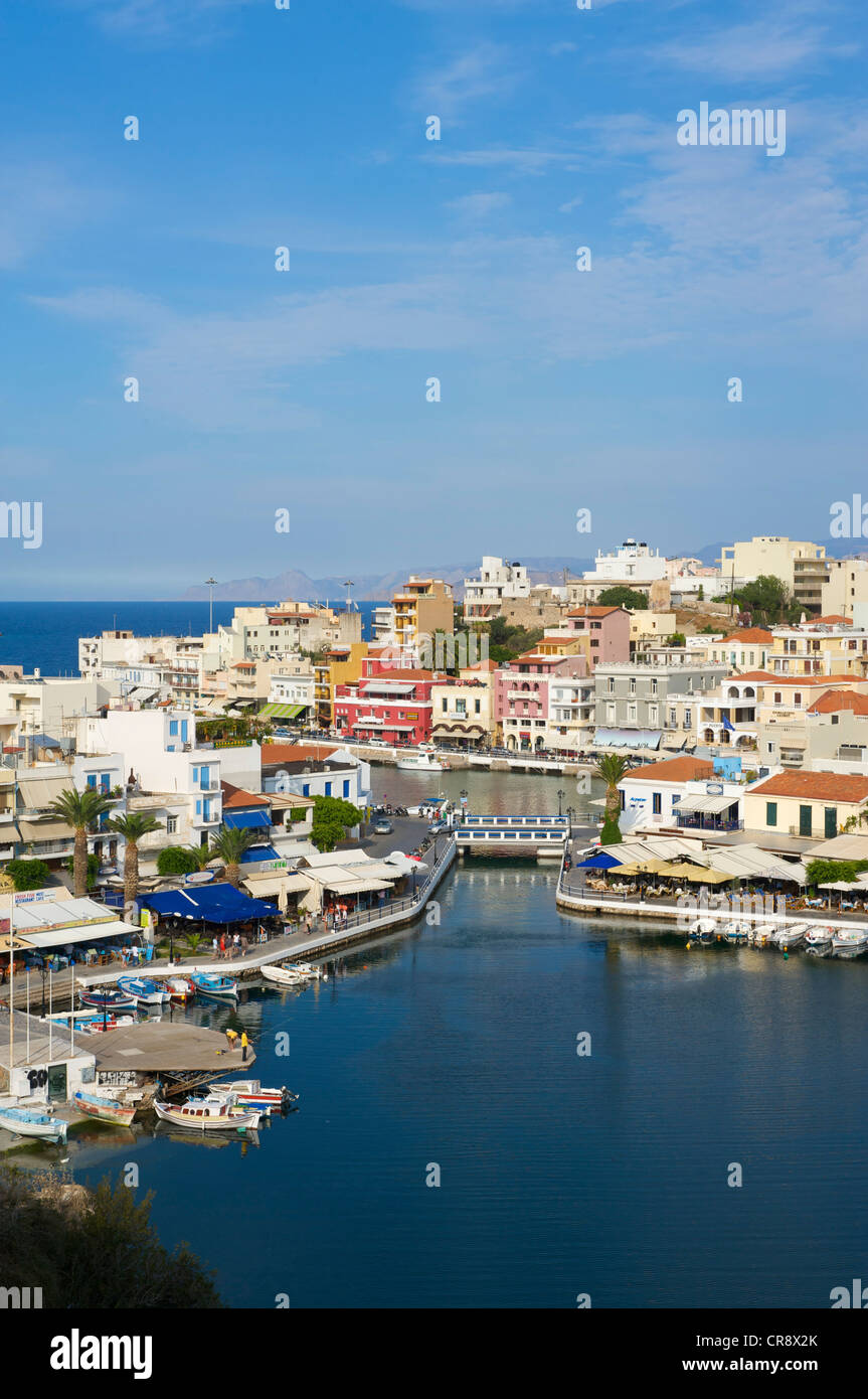 Überlieferung See in Agios Nikolaos, Kreta, Griechenland, Europa Stockfoto