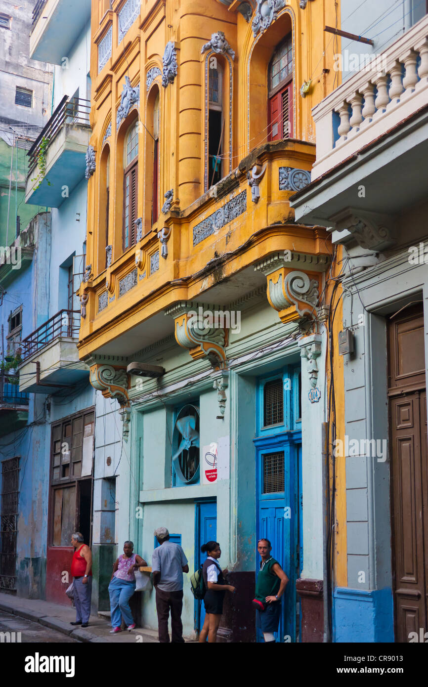 Altes Haus in der Altstadt, Havanna, UNESCO-Weltkulturerbe, Kuba Stockfoto