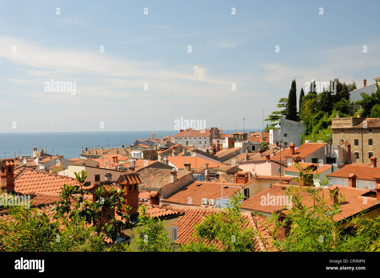 Panoramablick in Piran, Slowenien, Europa Stockfoto