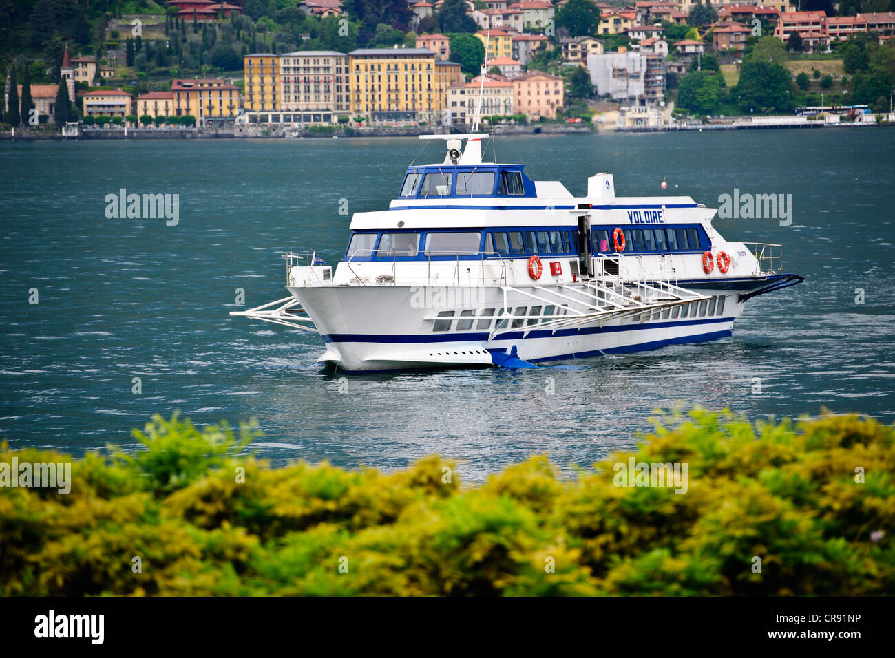 Bellagio, See überqueren, Hotels, Restaurants auf der Vorderseite zurück Straßen, Geschäfte, Blick auf den See, Gärten, Comer See, italienische Seen, Italien Stockfoto