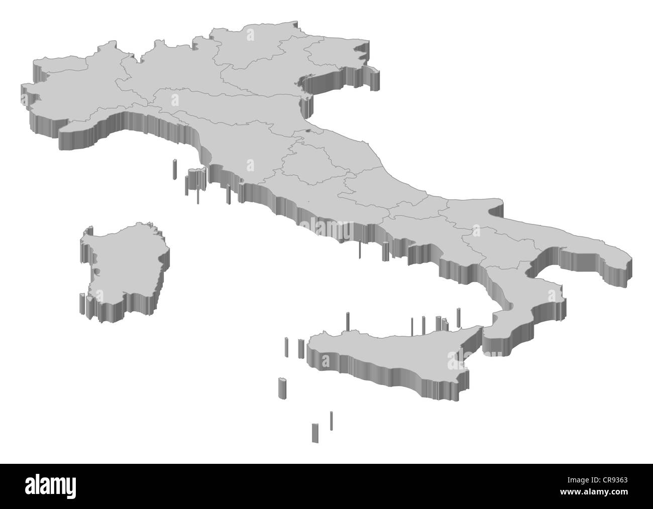 Karte Mit Regionen Von Italien www.alamy.de