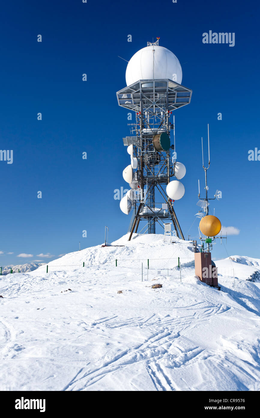 Wetterstation am Rittner Horn Berg über ritten, Bozen Umgebung, Alto Adige,  Italien, Europa Stockfotografie - Alamy