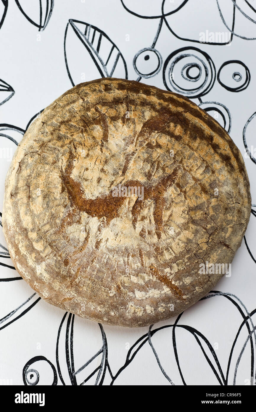 Französischen Bauernhof gebackenem Brot Stockfoto