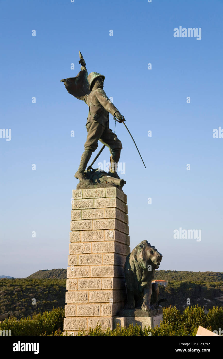 Fremde Legion-Denkmal in Bonifacio, Südküste, Korsika, Frankreich, Europa Stockfoto