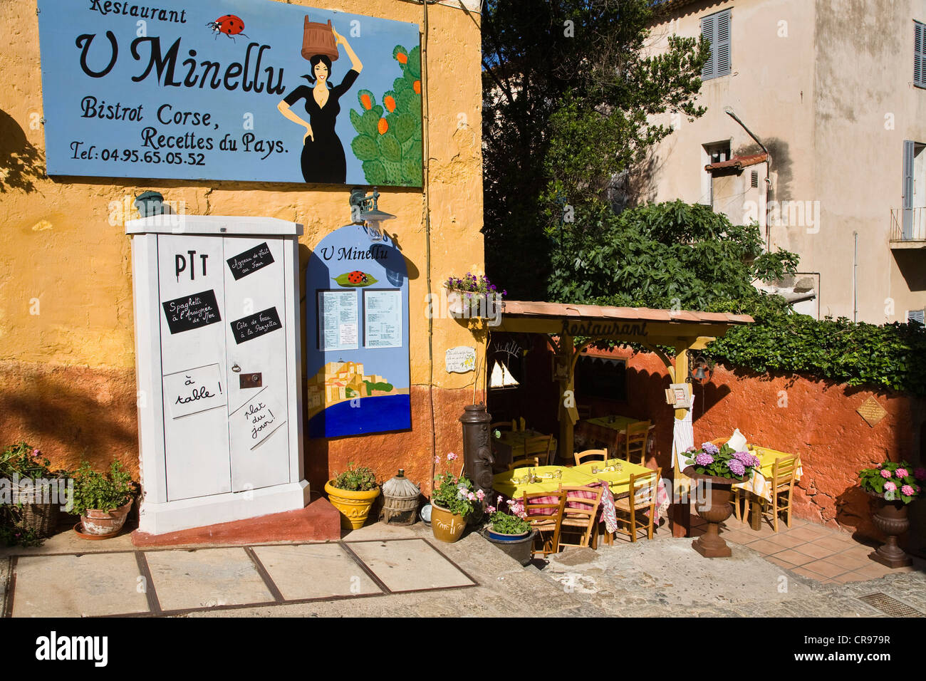 Restaurant in Calvi, Korsika, Frankreich, Europa Stockfoto