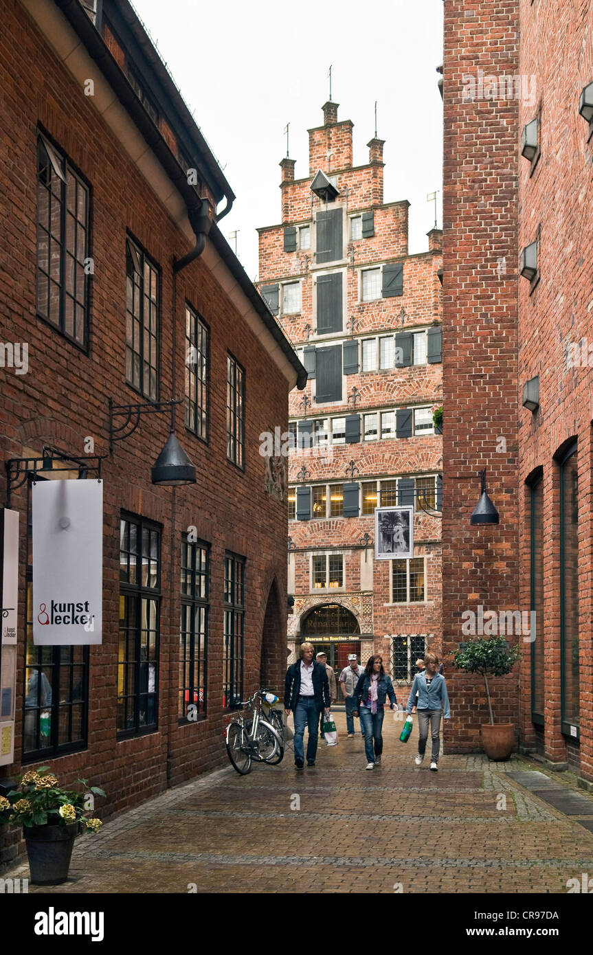 Die berühmte Straße von Boettcherstrasse, mit Blick auf die Roselius