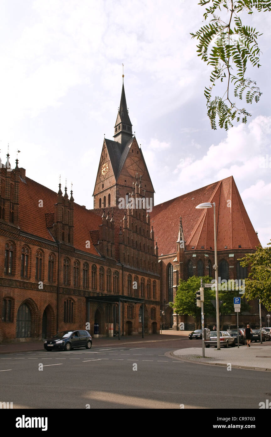 Marktkirche Kirche, gebaut 1349-1359, Neo-deutschen Backsteingotik, Hannover, Niedersachsen, Deutschland, Europa Stockfoto