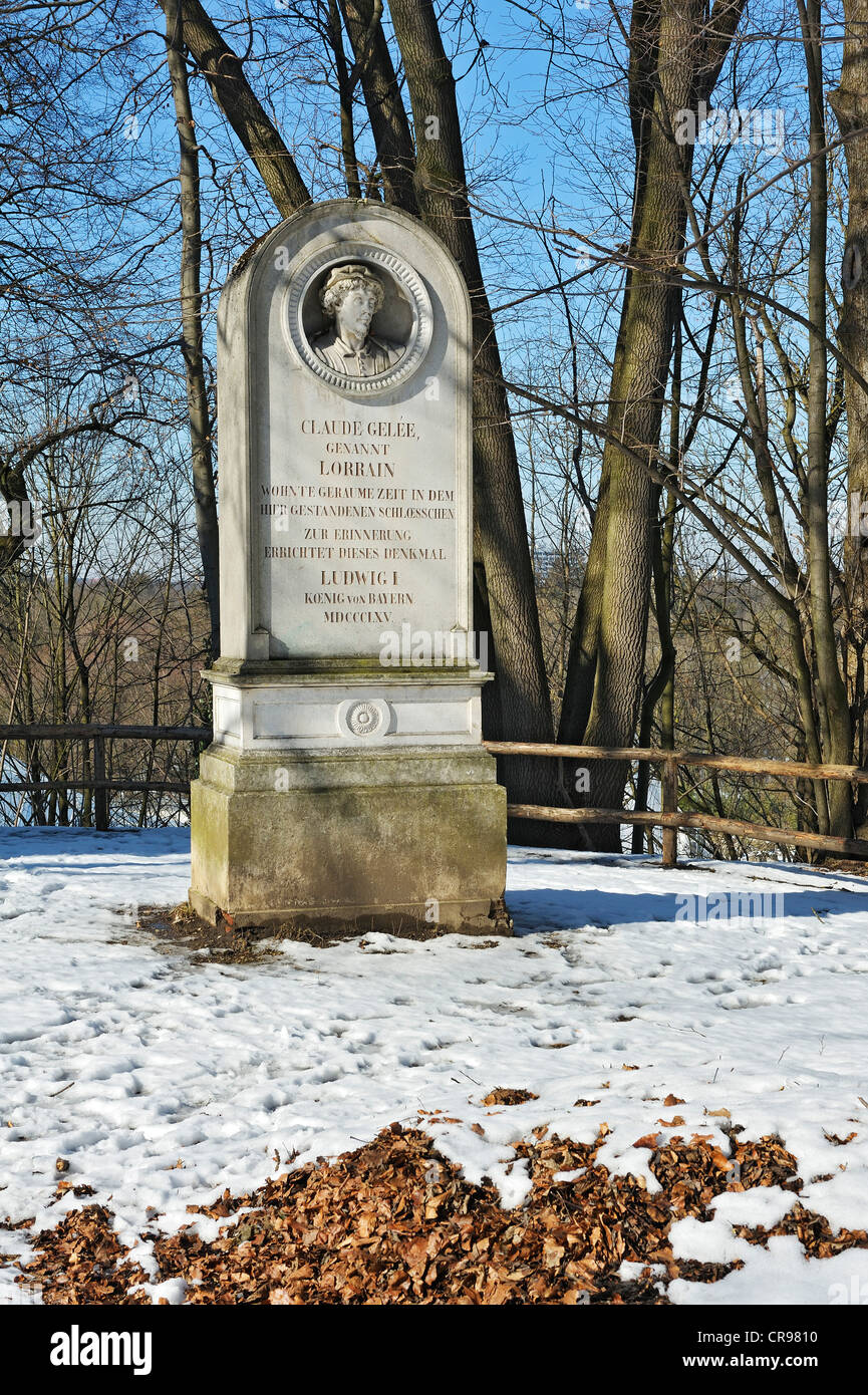 Denkmal für Claude Gelee, bekannt als Lorrain, Harlaching, München, Bayern, Deutschland, Europa Stockfoto