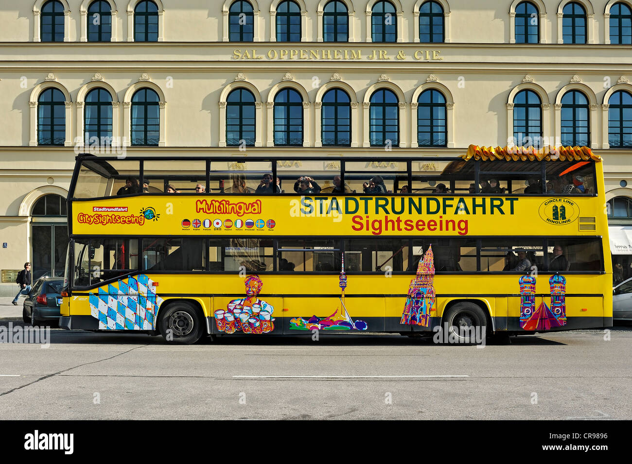 Stadtrundfahrt, Sightseeing-Bus, München, Bayern, Deutschland, Europa Stockfoto