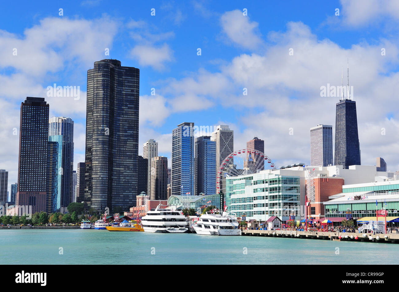 Navy Pier und skyline Stockfoto