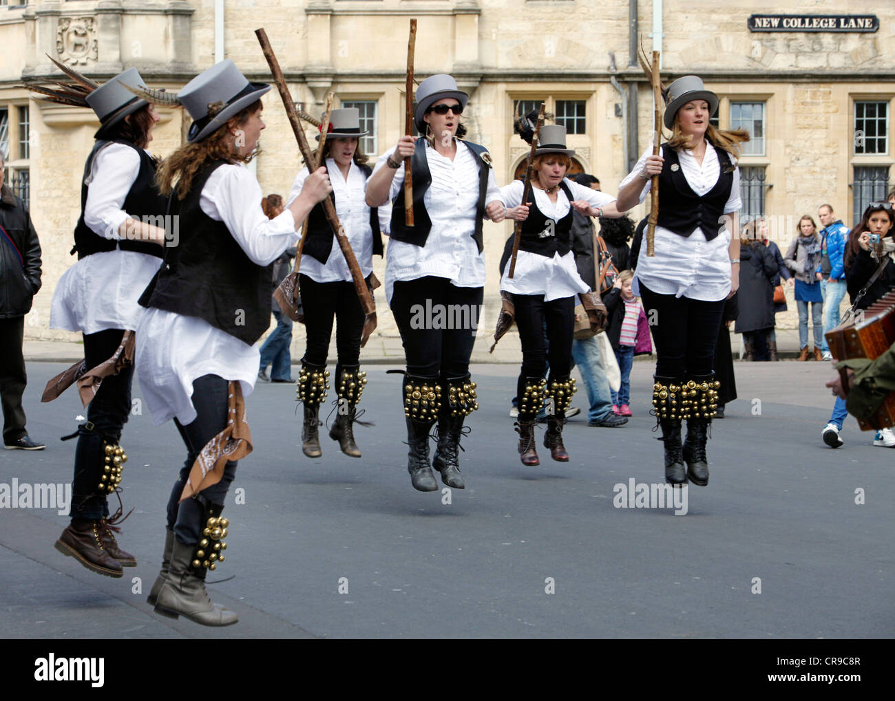 Folklore Festival, Morris Jig, Morris Dance Tanzgruppe in Oxford, Oxfordshire, Vereinigtes Königreich, Europa Stockfoto