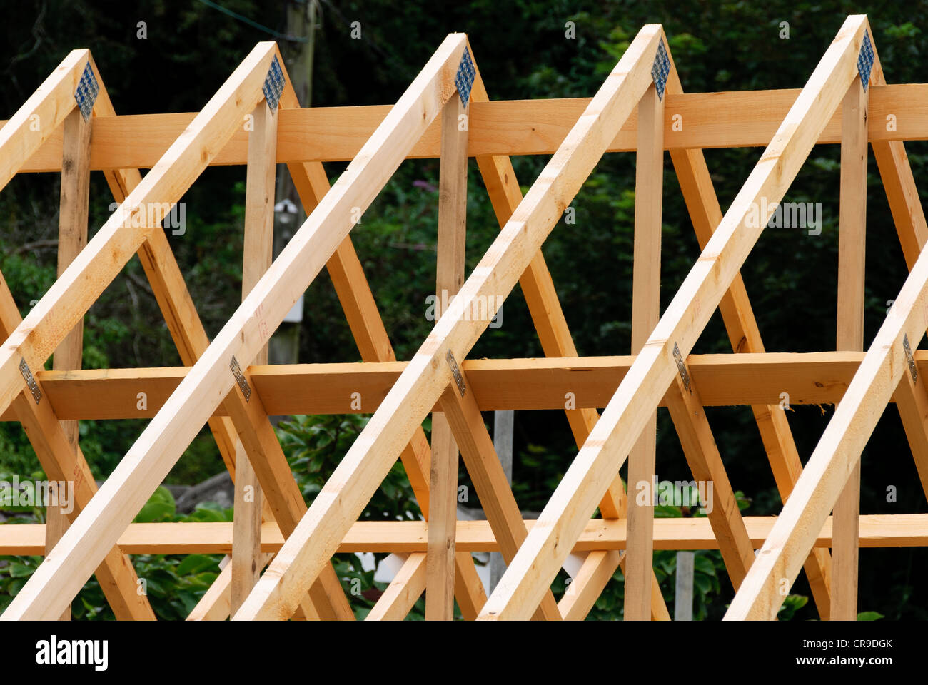 Dachkonstruktion in Polperro in Cornwall Stockfoto