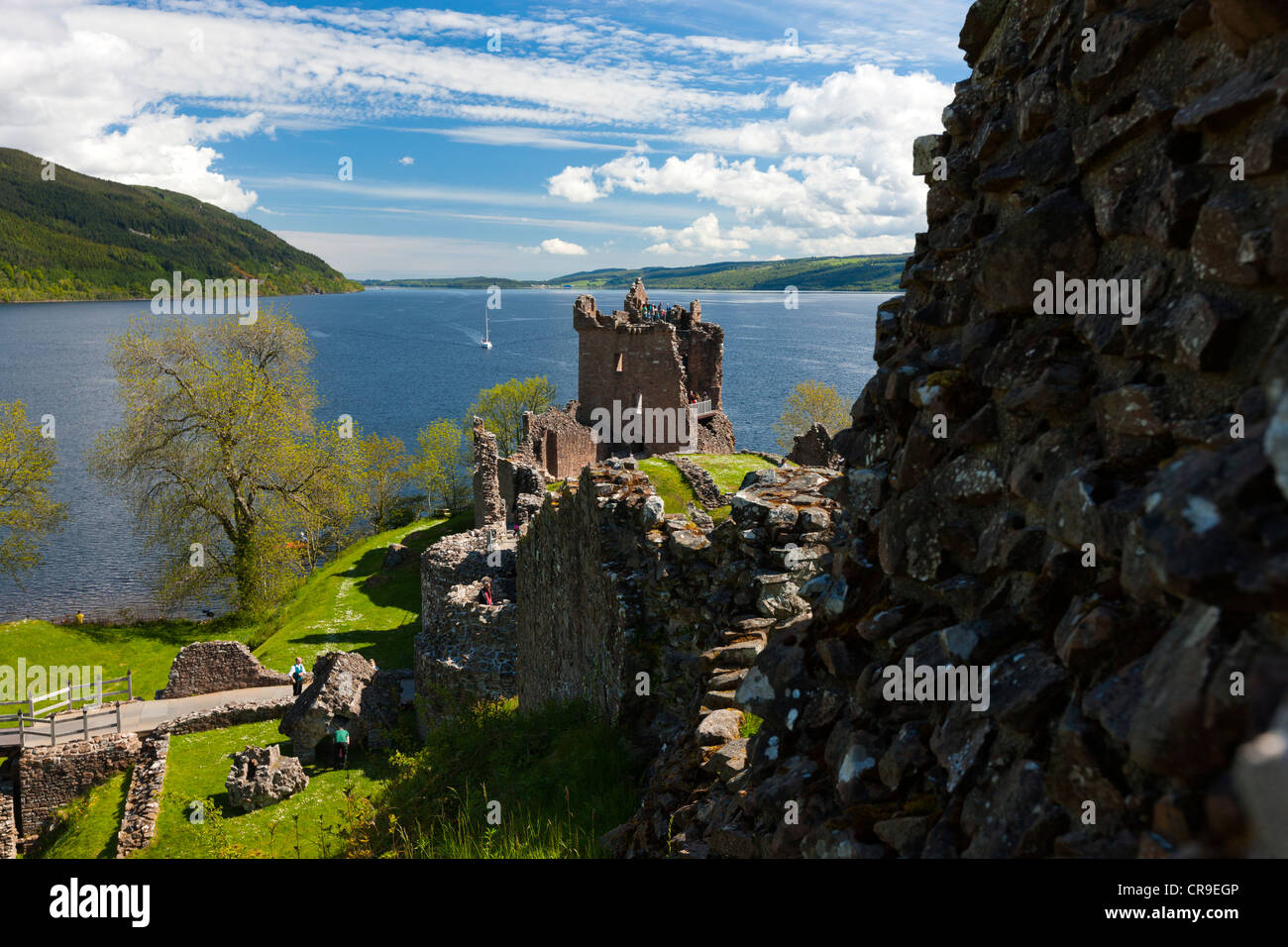 Urquhart Castle, Loch Ness, Schottland, Vereinigtes Königreich, Europa Stockfoto