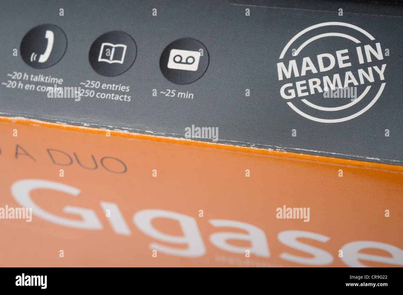 Siemens schnurloses Telefon Box mit Logo "Made in Germany" Stockfoto