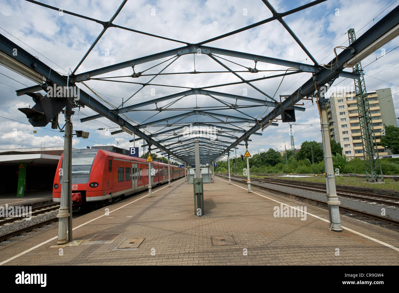 Historische Eisenbahn Plattform Baldachin Opladen Deutschland Stockfoto