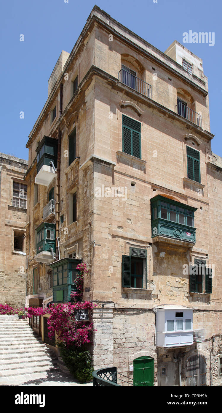 The Bridge Bar, Grand Harbour, Valletta, Malta Stockfoto