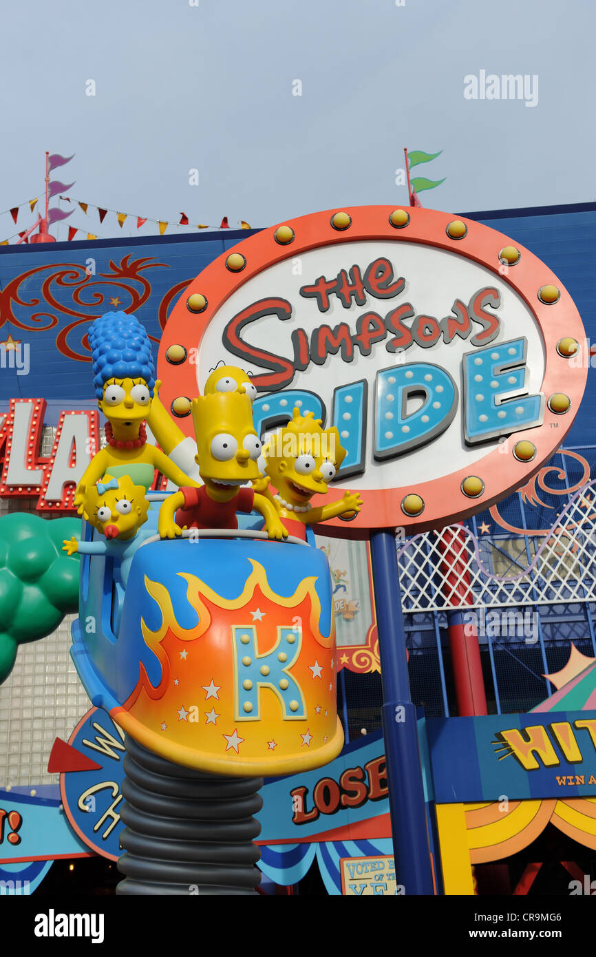 ORLANDO, FLORIDA - 4. Juni 2012: Universal Studios die Simpson Ride Eingang Stockfoto
