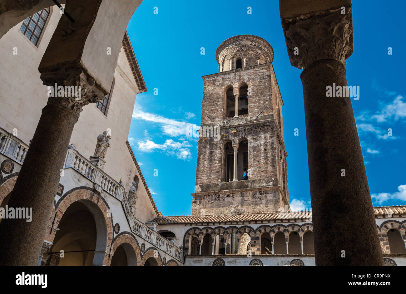 Europa Italien Kampanien Salerno, der Glockenturm der Kathedrale von San Matteo Stockfoto