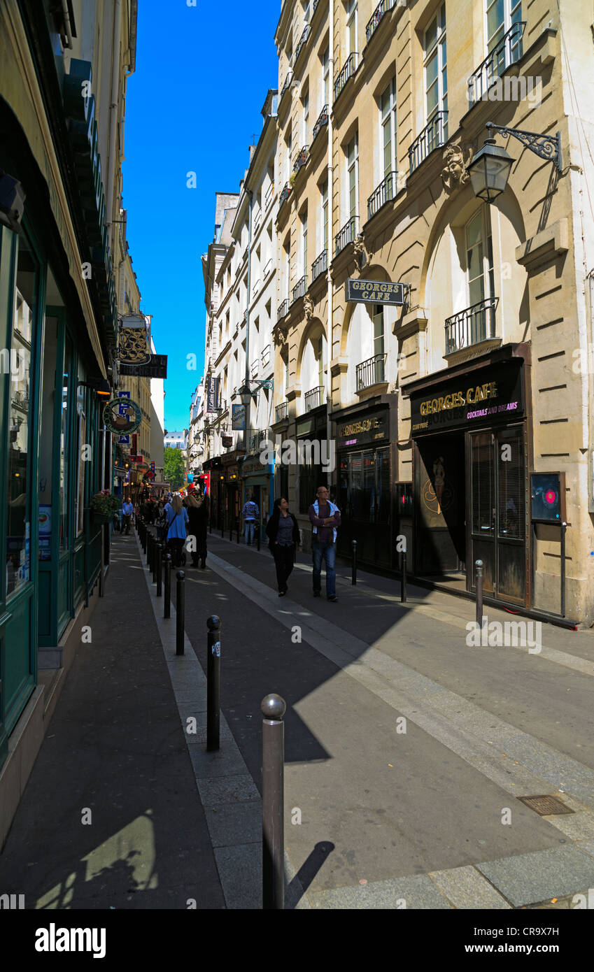 Rue De La Hutchette, Paris. Einer der ältesten Straßen am linken seine-Ufer im Quartier Latin. Stockfoto