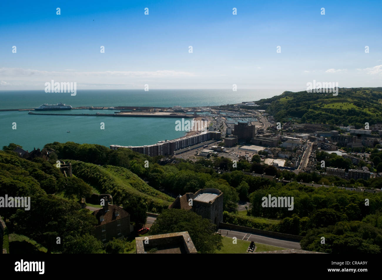 Ansicht von Dover von der Burg Stockfoto