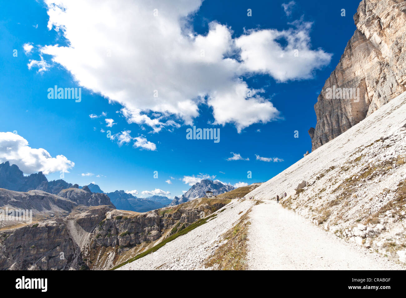 Drei Zinnen Wandern trail, Alta Pusteria, Dolomiten von Sexten, Italien, Europa Stockfoto