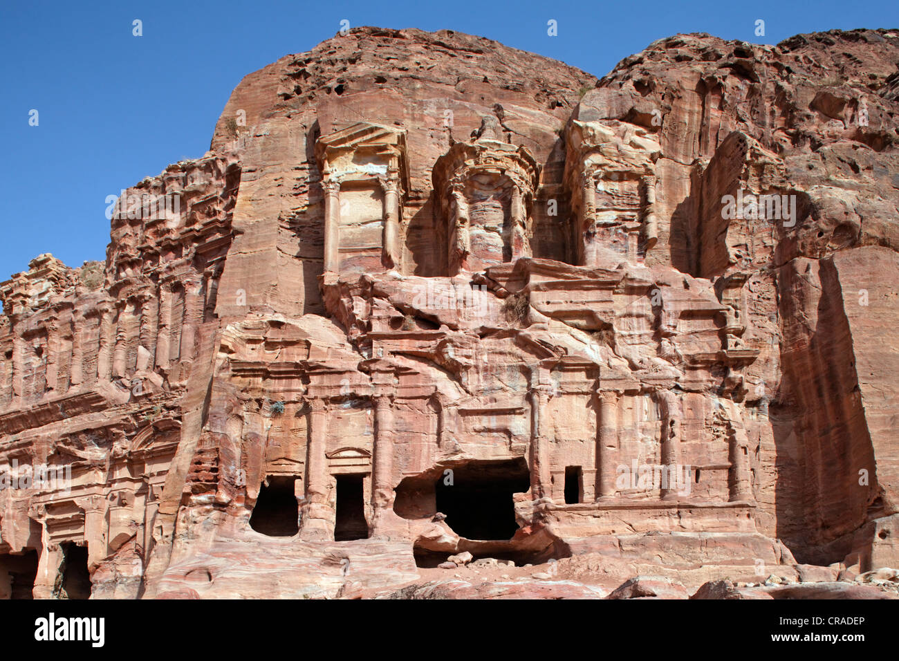 Korinthische Grab, Petra, die Hauptstadt der Nabatäer, Felsenstadt, UNESCO-Weltkulturerbe Hertage, Wadi Musa Stockfoto