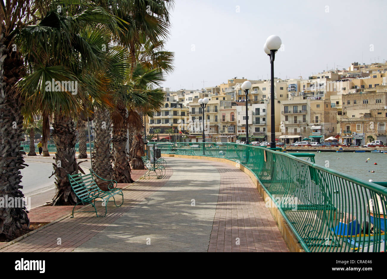 Promenade, Marsaskala, Malta, Europa Stockfoto