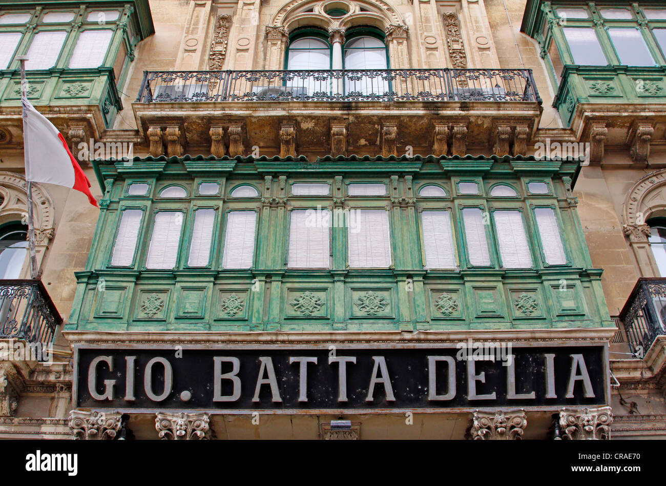 Typischen maltesischen Balkone, Valletta, Malta, Europa Stockfoto