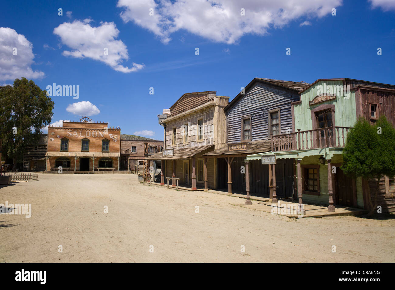 Fort Bravo, ehemalige Film-Set, jetzt eine touristische Attraktion, Westernstadt, Saloon, Tabernas, Andalusien, Spanien, Europa Stockfoto