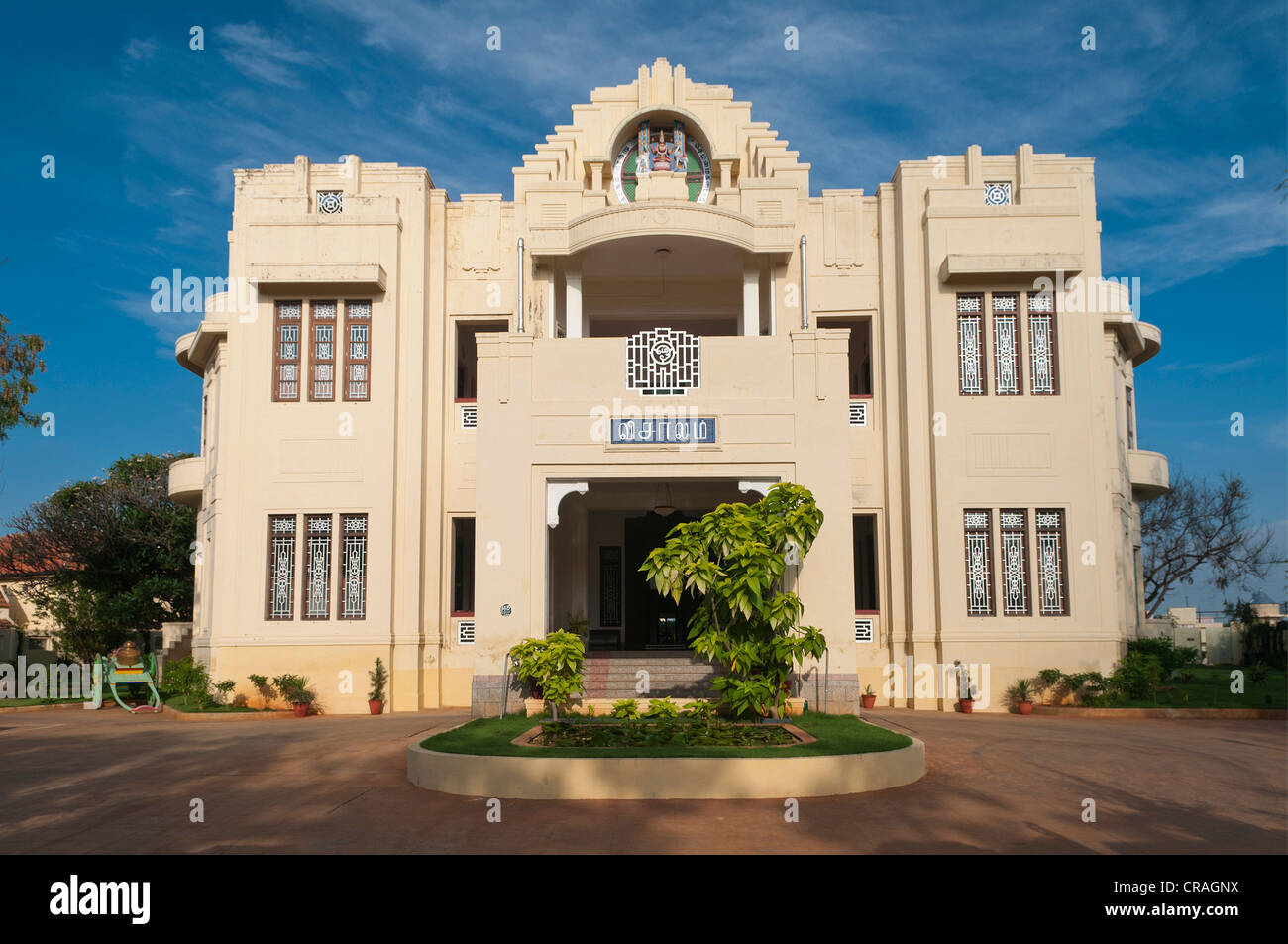 Fassade von einer Art-deco-Villa, Heritage Hotel Visalam, Cgh Gruppe, Chettinad, Tamil Nadu, Südindien, Indien, Asien Stockfoto
